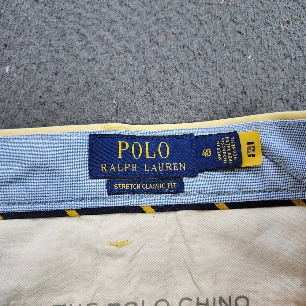Polo Ralph Lauren Mens 40 Yellow Stretch Classic Fit Chino Shorts Pony Logo